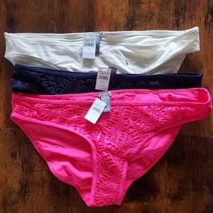 Aerie American Eagle Lot of 3 Swimsuit Bikini Bottoms - Size Large L - New